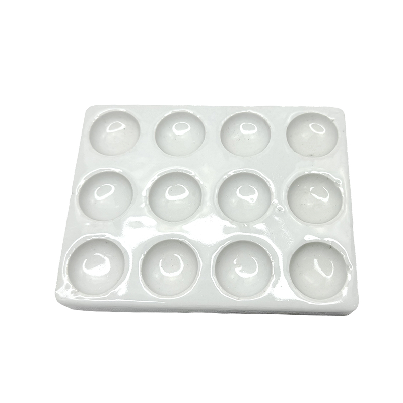 Laboratory use 12 holes porcelain ceramic white color reaction plate