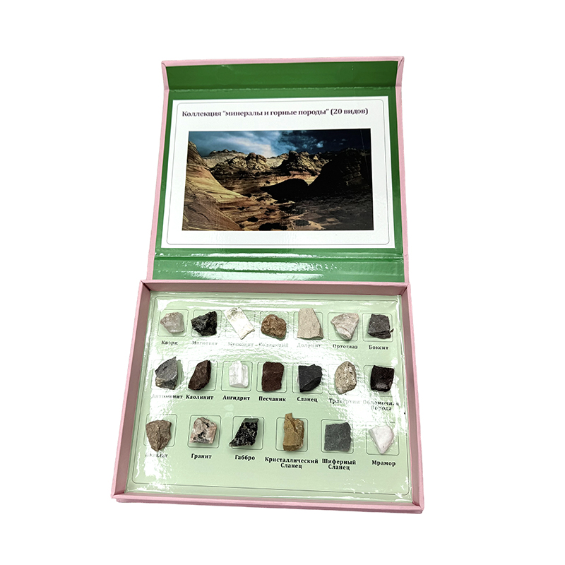 Specimen of mineral and rock samples