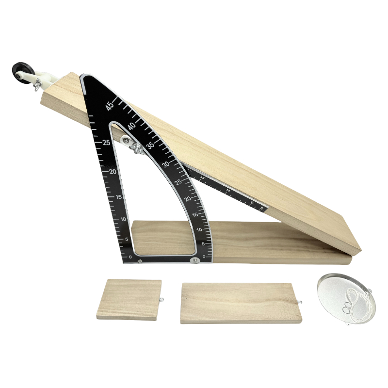 Inclined friction meter wooden block mechanics demonstrator with angle ruler physical science teaching instruments